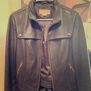 Chocolate michael kors leather jacket
